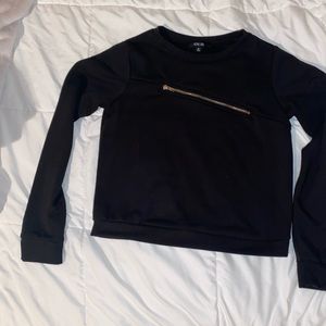 Sweatshirt black gold zipper